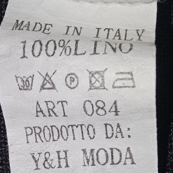 Vintage Made in Italy 100% Linen Y & H Moda, White Tunic with Bronze Button L - Picture 7 of 9